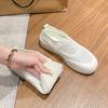 Hong Kong Lazy One-pedal Single Shoes Women's 2025 New Little White Shoes Spring Breathable Mesh Sequins Platform Casual Board Shoes