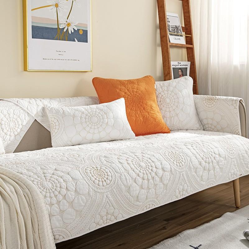 

Новая однотонная диванная подушка из стираного хлопка, роскошный шарф для дивана, однотонная всесезонная универсальная нескользящая подушка 70*70