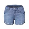 Women's Ripped Rolled Hem High-Elasticity Denim Shorts - Light & Dark Colors (2021)