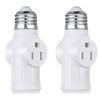 2 Pack Versatile Prong Light Socket To Plug Adapter for Easy Conversion of Light Bulbs To 2 or 3 Prong Outlets