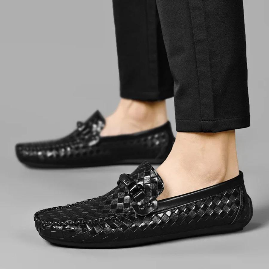 Módní kožené pánské ležérní boty prodyšné nazouvací společenské boty vysoce kvalitní mokasíny lehké řidičské boty zapatos hombre