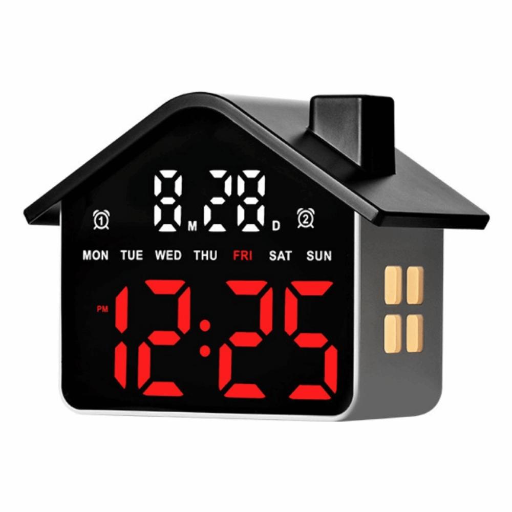 Night Light Electronic Clock Minimalist Digital Table Clock LED Alarm Clock  Table Clock black and red