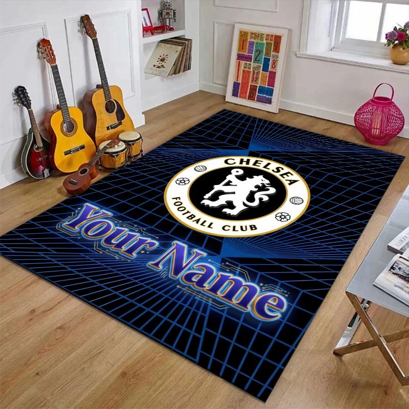 Custom C-Chelsea Mat Personalized Name, Polyester Washable Indoor Entryway Rug, Gift for Christmas, Easter, Thanksgiving Day