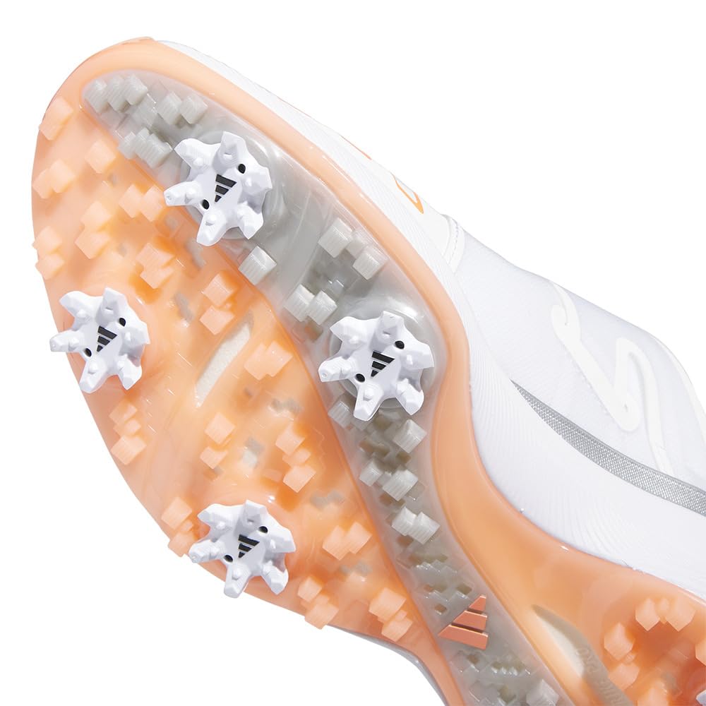 Golf Shoes ZEDGE 23 Boa Footwear Metallic cm [Adidas Golf] Women's White/Coral Fusion/Silver 25.0