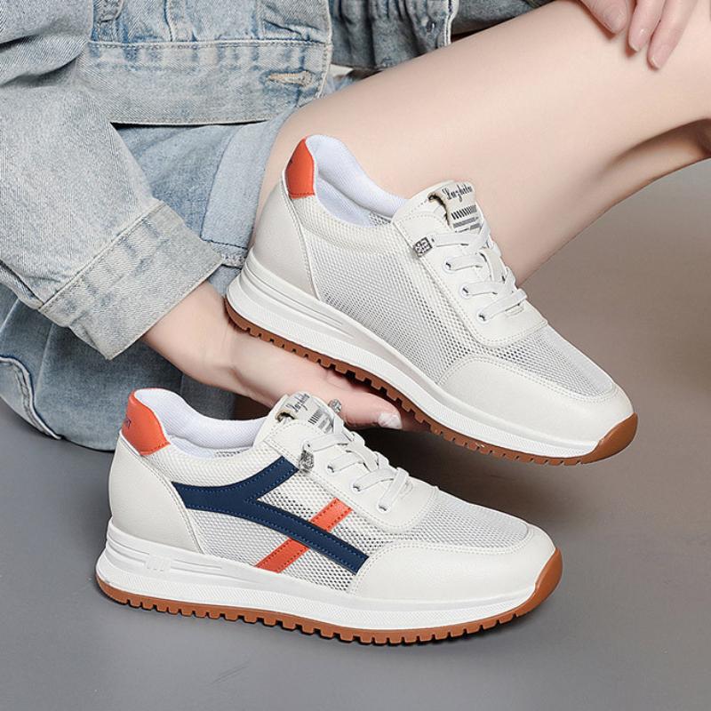 Women's Breathable Mesh Casual Shoes Women's Summer Thin Shoes Soft Sole Lightweight White Shoes Hollow Sports Shoes