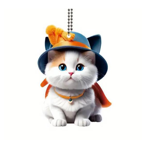 

Подвесное украшение в виде кошки, подвеска на зеркало заднего вида автомобиля со шнурком, легко подвешиваемая рождественская елка в форме животного D