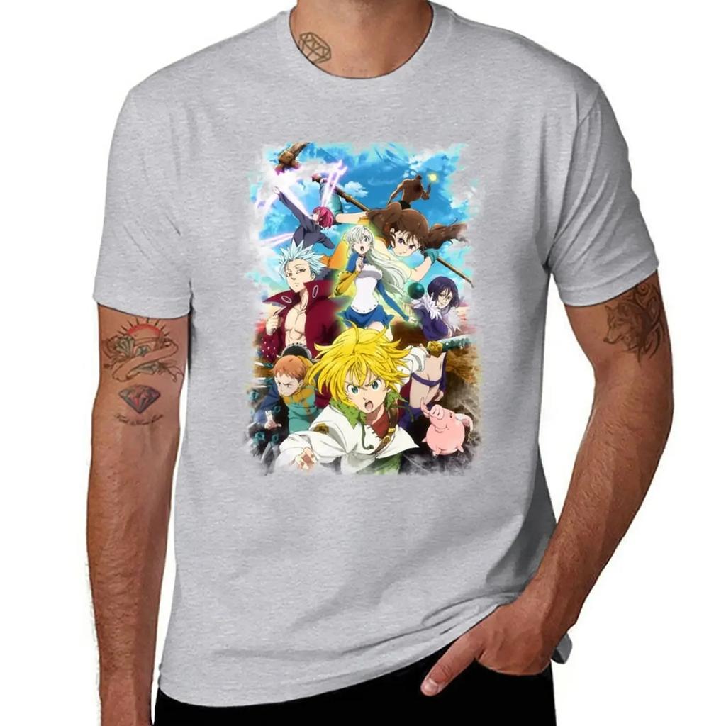 Seven Deadly Sins Black T-Shirt tops Short sleeve tee new edition heavyweight t shirts for men