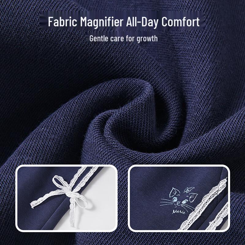 Disney Girls' Forest Style Lace Patchwork Loose Wide-Leg Pants