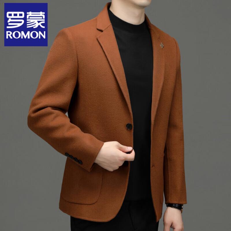 Luomeng Men's Double-Faced Wool Blend Business Casual Suit Jacket
