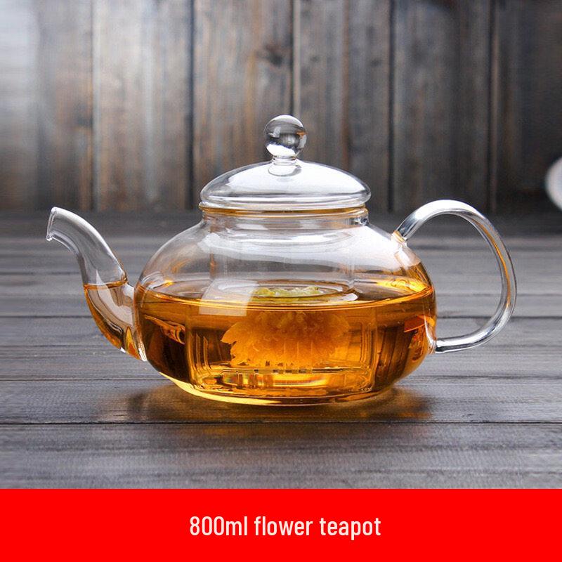 ZISIZ Flower Tea Glass Pot Set