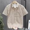 Heren Ruitjes Korte Mouw Nep Twee Delig Shirt Retro Casual Dagelijks Topje