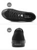 Unisex Black Canvas Sneakers: Versatile, Smiley Design, Casual Flats for Men & Women