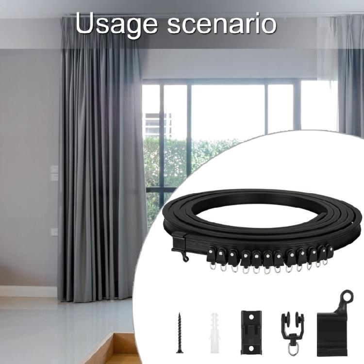 5 Meter Curtain Track with Fittings for Flexible Window Dressings and Space Division Ceiling Rails with Rollers Brackets
