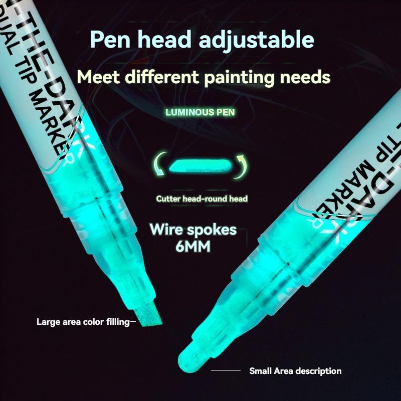 8 Colors/set Neon UV Fluorescent Acrylic Paint Pens, Paint Markers, Glow in The Dark Bright DIY Luminous Marker Pen Art Supplies