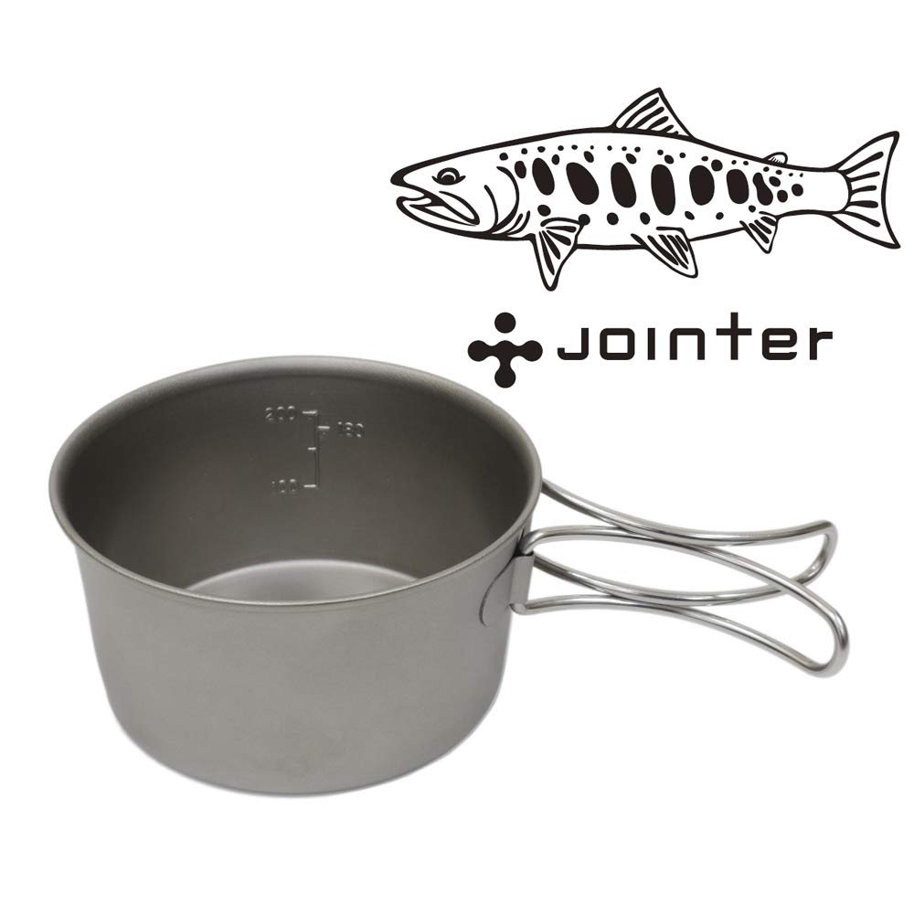 Jointer Titanium Sierra Cup Deep Type 250ml Folding Handle Foldable Suitable for Direct Coffee [Yamame] Lightweight, Handle, Stackable, Flame,