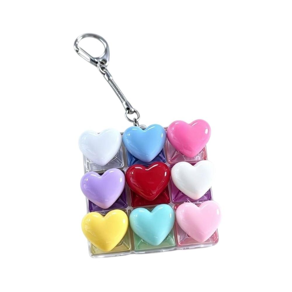 Portable Heart Keyboard Clicker Keychain Love Heart Fidget Bag Pendant Student Bag Ornament