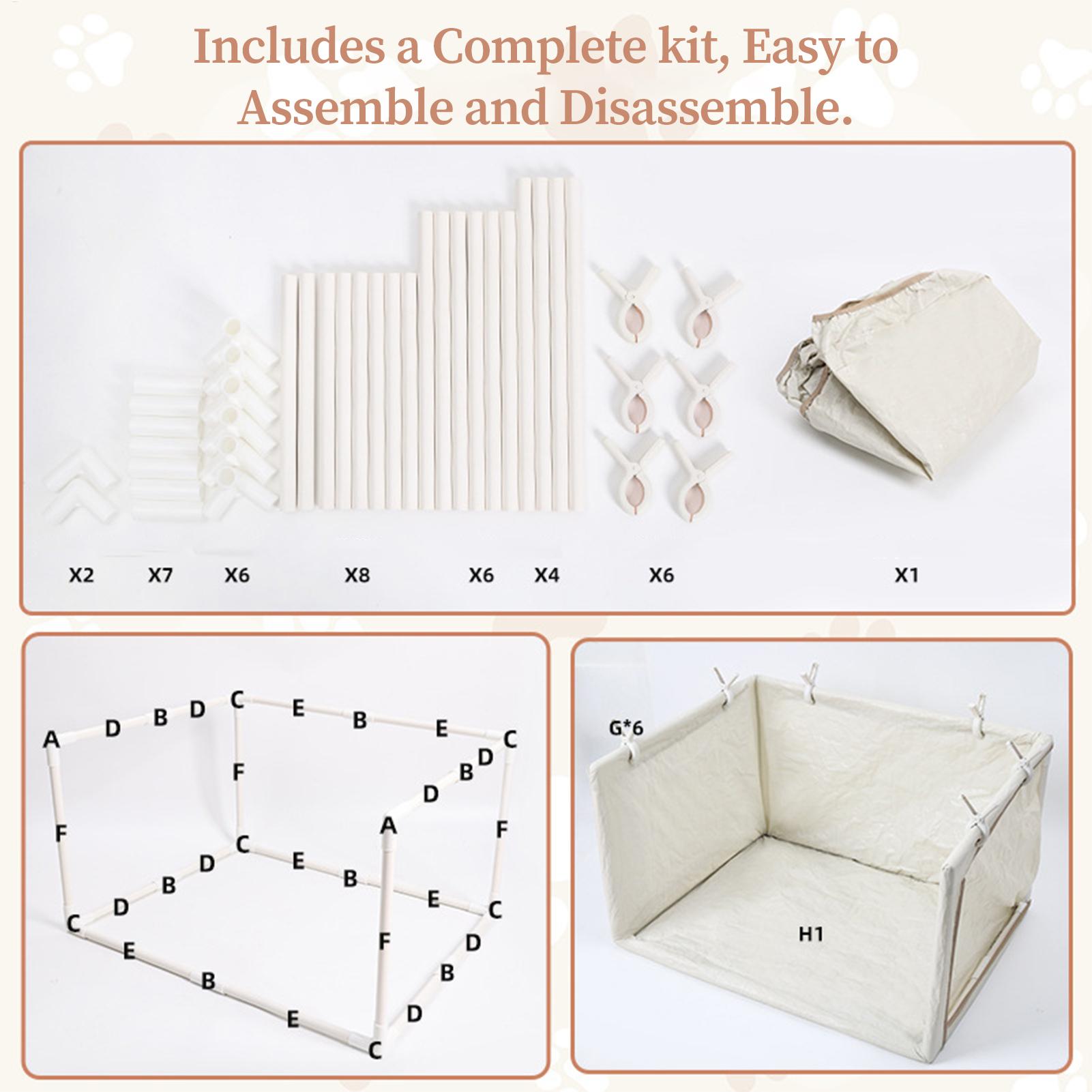Dog Litter Box Waterproof Pet Toilet with High Walls Foldable Spill Proof Puppy Pad Holder Tray with 6 Clips for Pet Cat