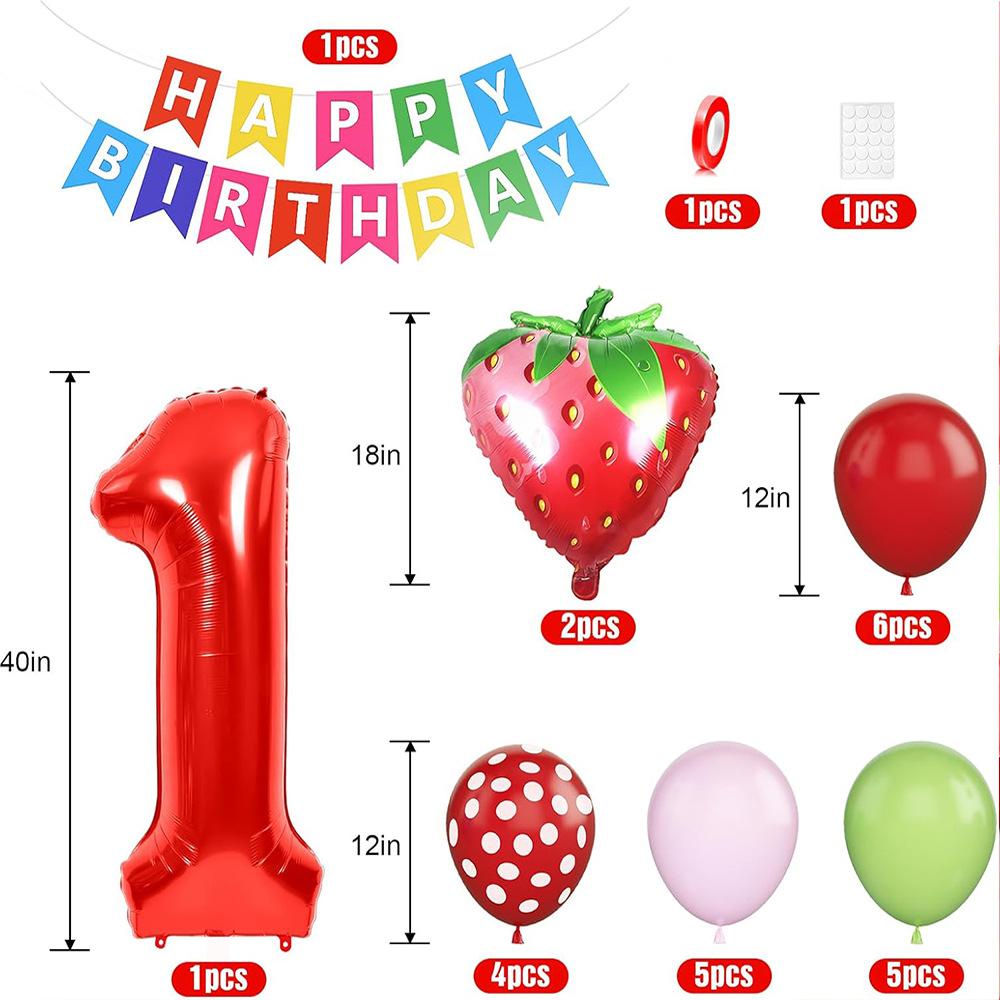 Pearlescent Digital Balloon Star Shaped Aluminum Foil Balloon Set Baby Birthday Party Decoration One Year Decoration Banner