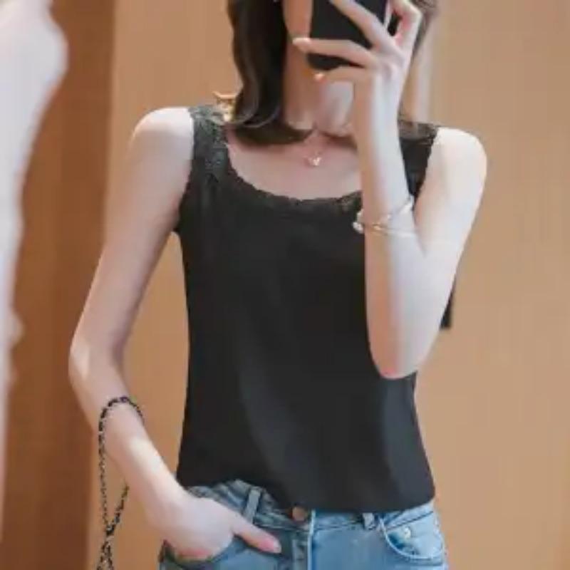 Women's Lace Trim Camisole - Sleeveless Slim-Fit Casual Tank Top