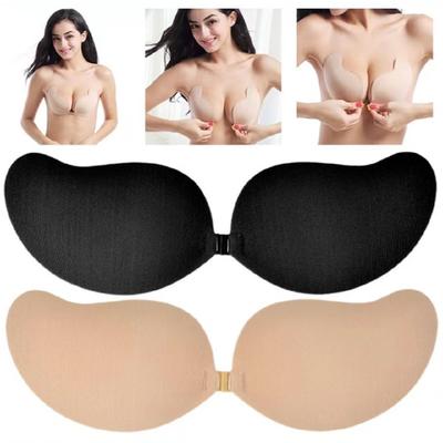 Women Silicone Sticky Invisible Nipper Cover Backless Bra Strapless Push Up Lift Breast Seamless Bralette Front Closure Adhesive