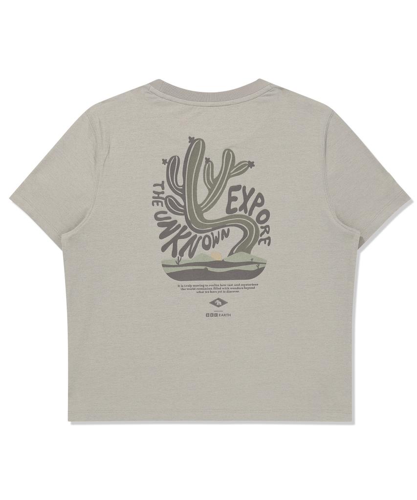 BBC EARTH Women'S Desert Policott T-Shirt Light Ash Grey