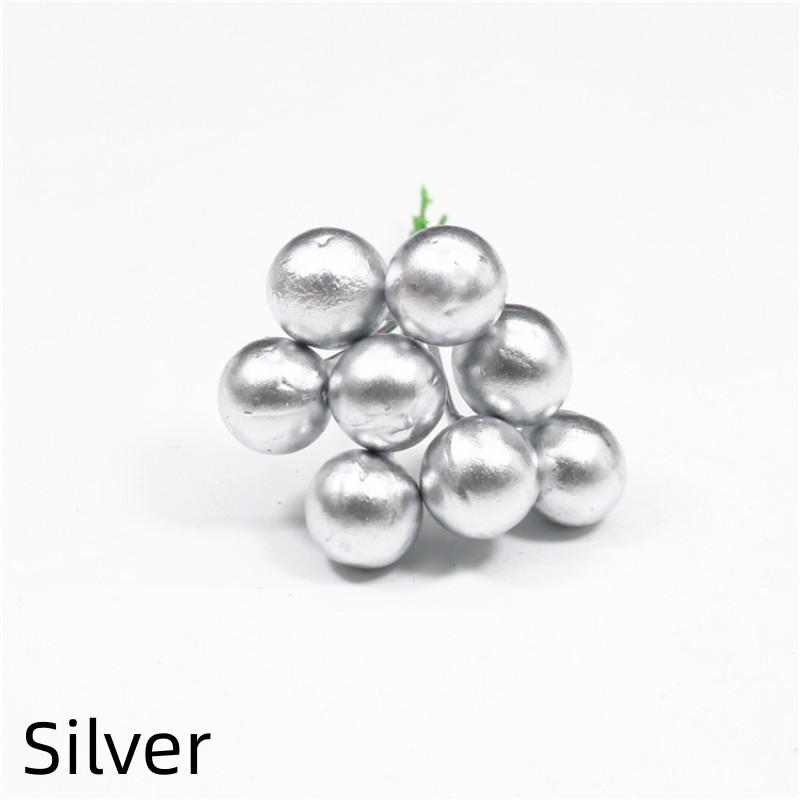 

Новые 300-30 шт. рождественские ягоды имитация ягод искусственный цветок красные фрукты вишневые растения для домашней рождественской вечеринки своими руками украшения 30PCS серебряный