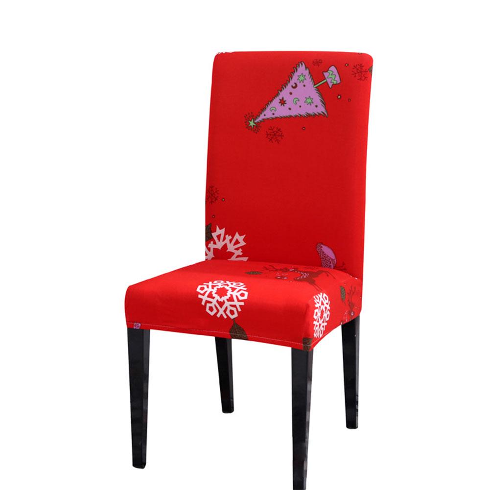 Universal Christmas Modern Chair Cover Elastic Wedding Banquet Cover Decoration Christmas snowUniversal chair cover#0