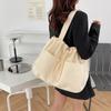 Japanese Casual Drawstring Handbag Ins Retro Solid Color Washing Canvas Bag One-shoulder Female Small Square