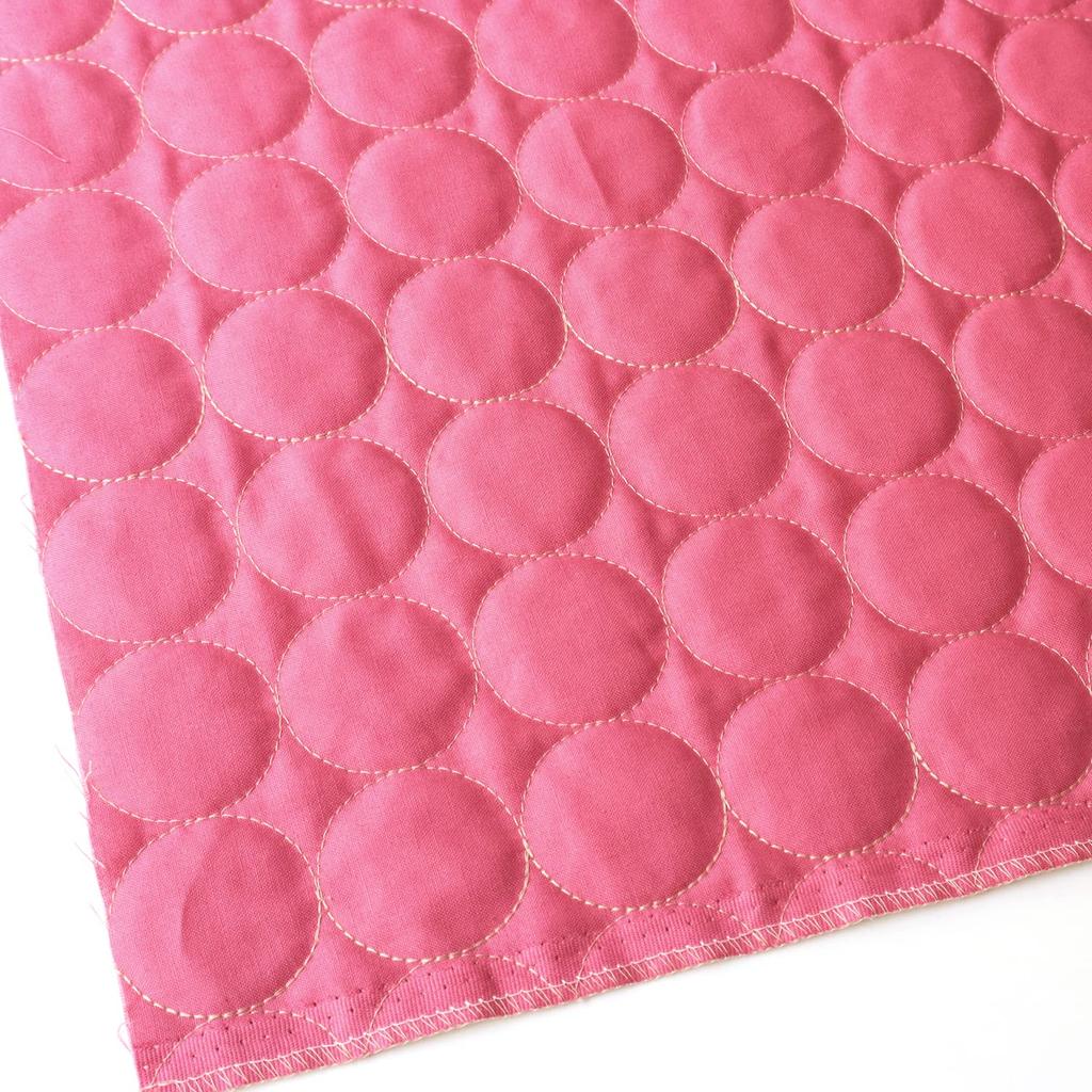 Nippon Chuko Circle Stitch Quilting Fabric Pink x 4m -Circle- Beige, Cut, CIRQL-7-4M