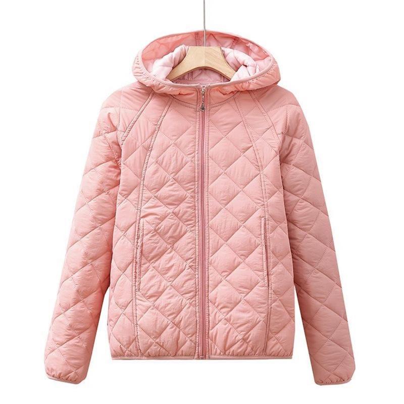Light Thin Cotton-padded Clothes Women's Short Coat Spring Autumn Loose Hooded Warm Jacket Lady Casual Tops Quilted Outerwear