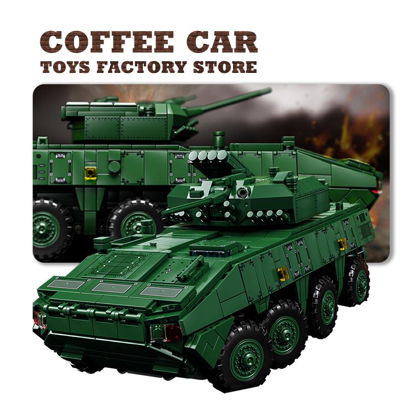 NEW Army Heavy Tank MOC Bricks Set WW2 Military Armored Cars Building Blocks War Panzer 3D Model Children Toys Birthday Gift DIY