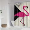 1pc High Quality Flamingo Shower Curtain - Modern Nordic Minimalist Cartoon Design with Geometric Patterns, Vibrant Pink & Black