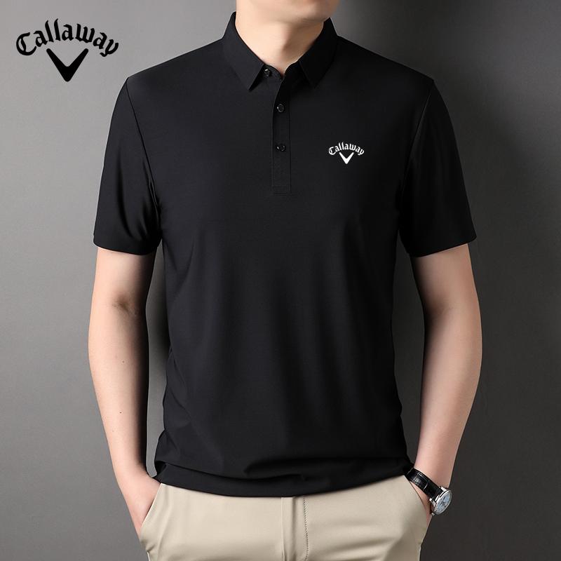 

Callaway 2025 Summer Men s New Embroidered Solid Color Moisture Absorbing Quick Drying Golf Polo Shirt 2XL