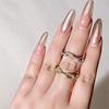 Schicke strahlende kubanische Gliederkettenringe für Damen Ice Out Mikro-Pavé Zirkonia Tennisring Modeschmuck Hiphop Rock Schmuck