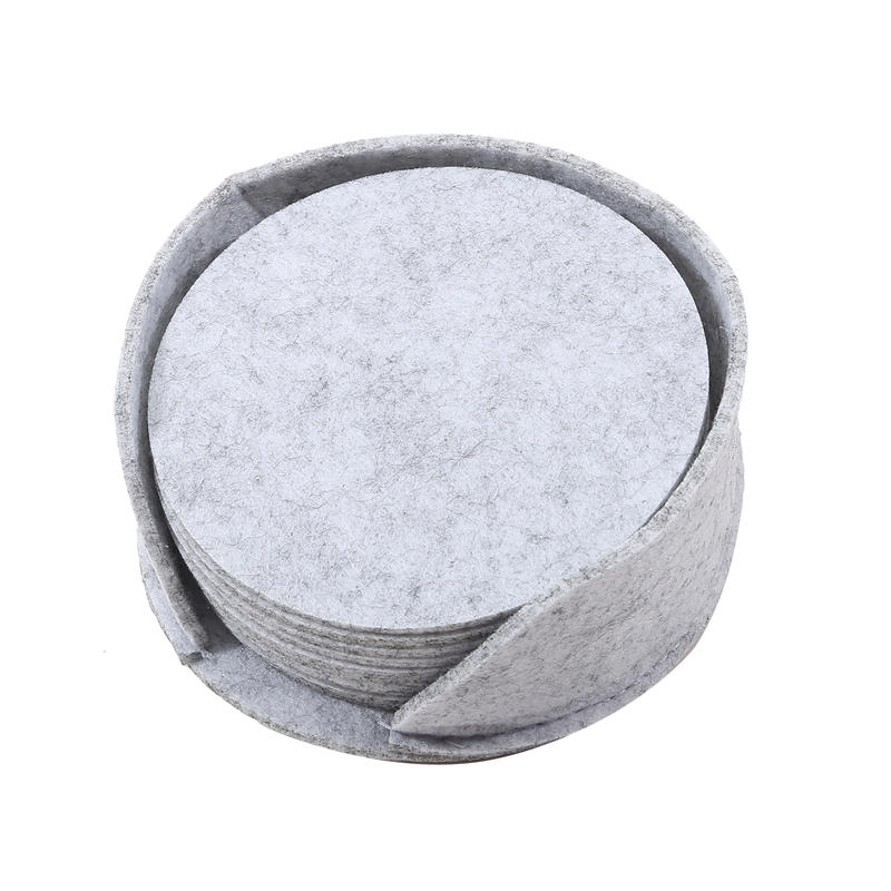 

10 шт. Круглий повстяний підстаканник Захисний килимок для обіднього столу Термостійкий килимок для чашки Чашка для кави, чаю 10cm світло-сірого кольору