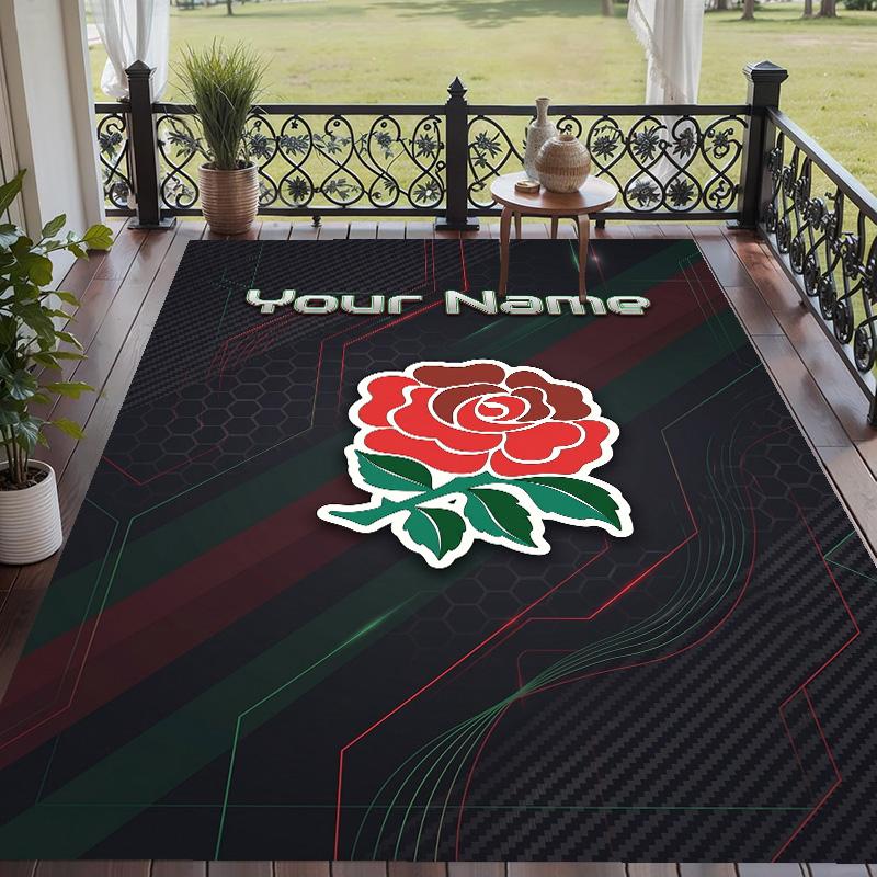 Custom Text Printed Rug England Rugby Non Slip Floor Carpet For Home Room Decor