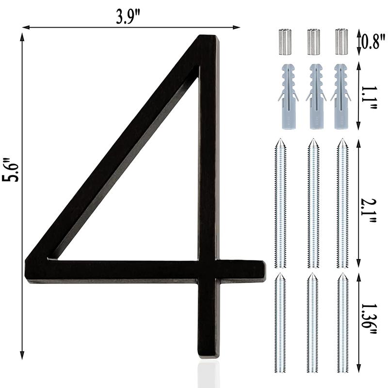 Xiaomi 142mm Floating Exterior House Numbers Modern Number Signs on the Door Extra Large Black Apartment Address and Mailbox Plate