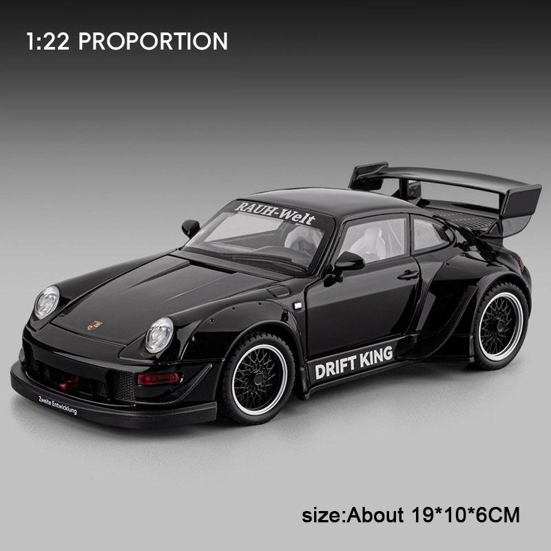 1:22 Scale RWB 993 Z4 Car Model Toy Alloy Diecast Sound Light Doors Opened Foldable Rearview Mirror Models Toys Collectible Item