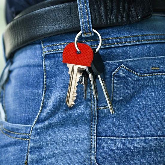 24/32/40 Pcs Colored Key Caps Flexible Round Rubber Key Covers Semi-circular Key Tags Identifiers for House Keys Non Odd-Shaped Keys