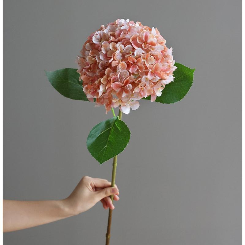 

Реалістичні штучні квіти гортензії 66 см великі квіти штучні підроблені гортензії для домашнього декору квіткові композиції весільні букети центральні елементи 3pcs помаранчевий