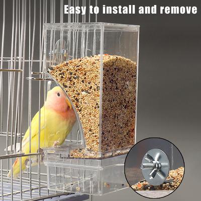 Mangeoire Automatique pour Perroquet Anti-renversement et Anti-éclaboussures Boîte à Nourriture pour Oiseaux Mangeoire Distributeur Mangeoire pour Oiseaux Pivoine