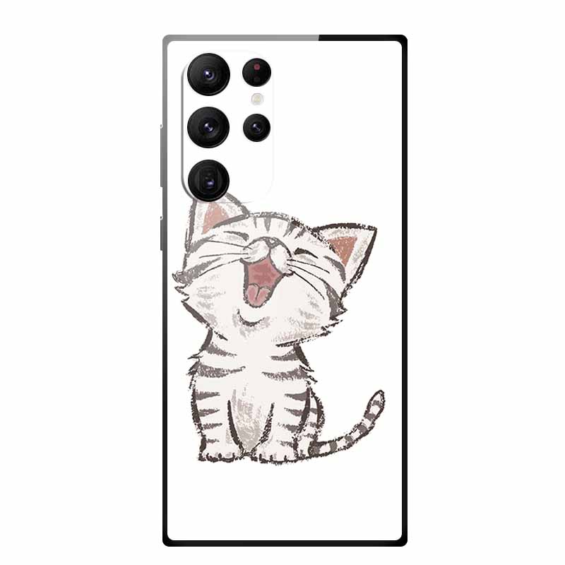 Gehärtetes Glas Case Für Samsung Galaxy S25 Ultra Case S 25 Ultra Hartes Rückseiten Cover Weicher Stoßfänger Für Samsung S23 S22 S24 Ultra Case