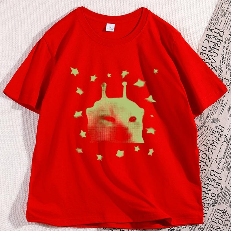 

Y2k Alien Cat Meme Tshirt Funny Kitten T Shirt Vintage Graphic Tee Weird Cats Tshirt 90s Retro Animal Lover Tee Shirt Clothing S