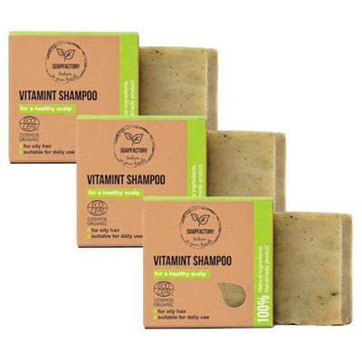 Soap Factory Organic Solid Shampoo Bar with Rosemary Oil, 3 Hair Soaps for a Healthy Scalp