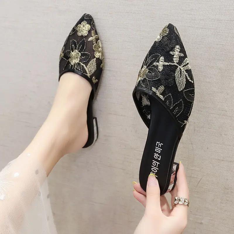 Fashion Outside Mesh Shoes for Women Easy Wears Non Slip Slides New Fashion Korea Style Sandals Summer 2025 Stylish Vip Woman Slippers