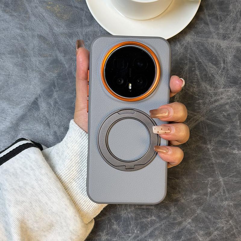 Für Honor Magic 8 Pro Hülle Mode Einfarbige Leder Magnetische 360° Drehbarer Ständer Rückseite Für Magic8 Pro Hülle Bumper Funda