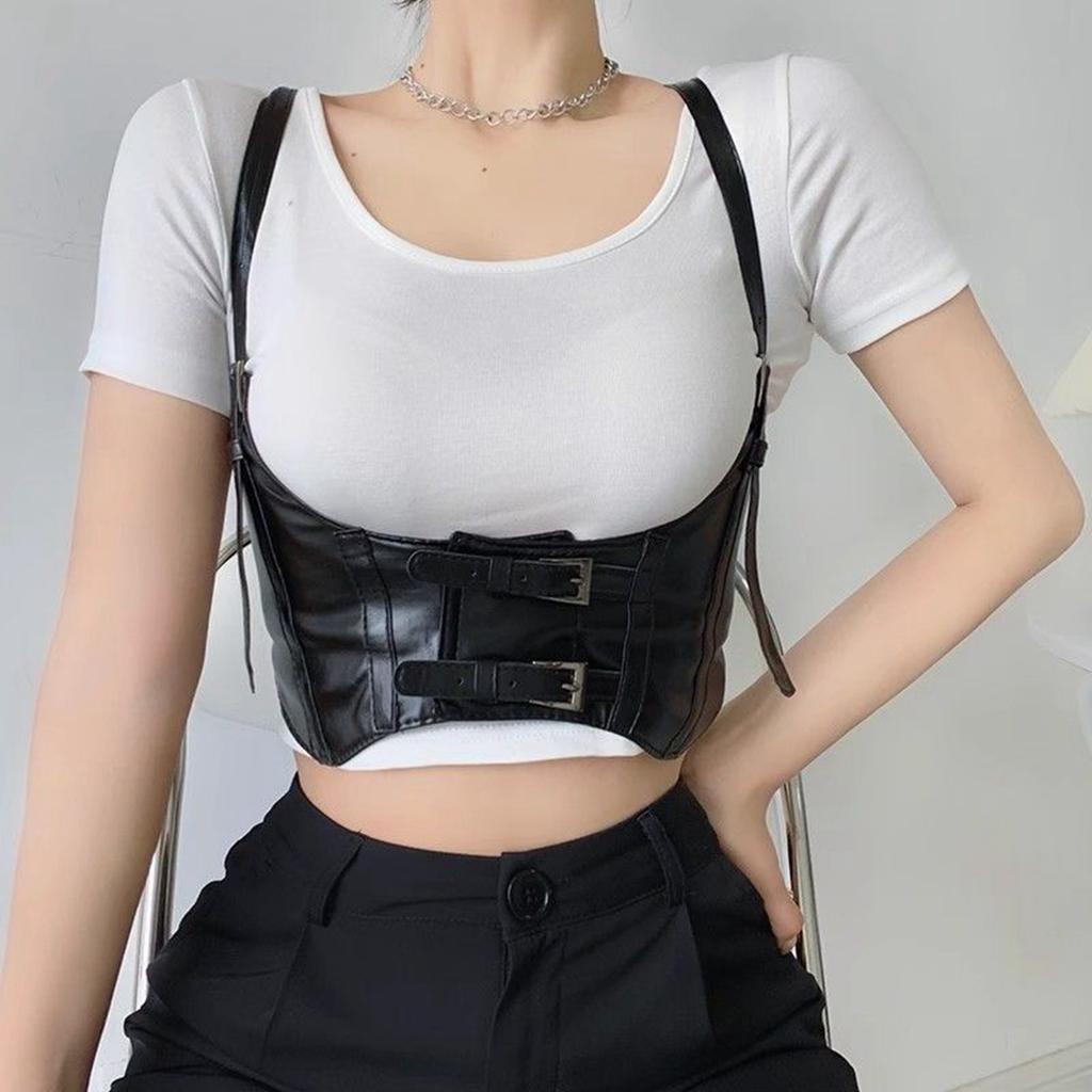 The Fashionable Strap Waist Belt Is Decorated With A Black Punk-style Strap And A Suit Belt For Women's Corset.