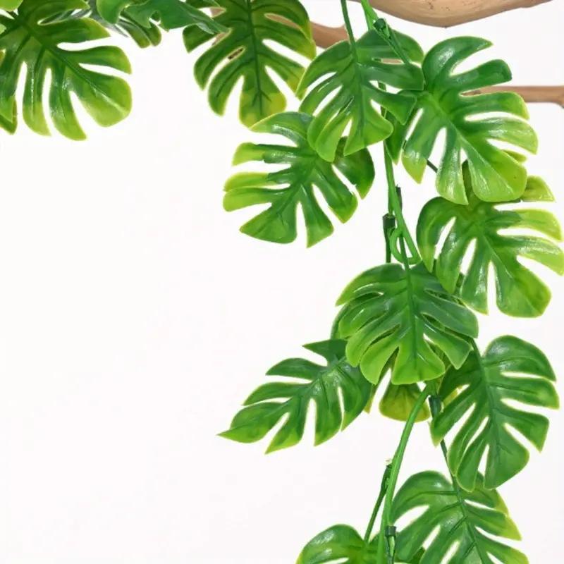 Simulation Green Plant Turtle Back Bamboo Palm Leaf Green Vine American Tablecloth Holiday Party Decoration Imitation