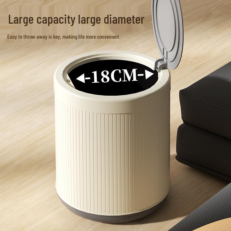 

Press-Lid Vertical Stripe Trash Can for Home - Solid Colors