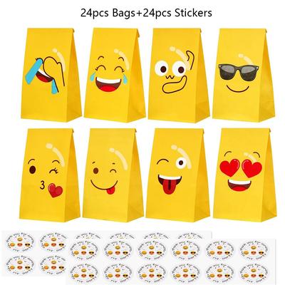 24 Stück Bunte Geschenkpapiertüten mit 24 Stück Aufklebern zum Verpacken von Geschenken Giveaways